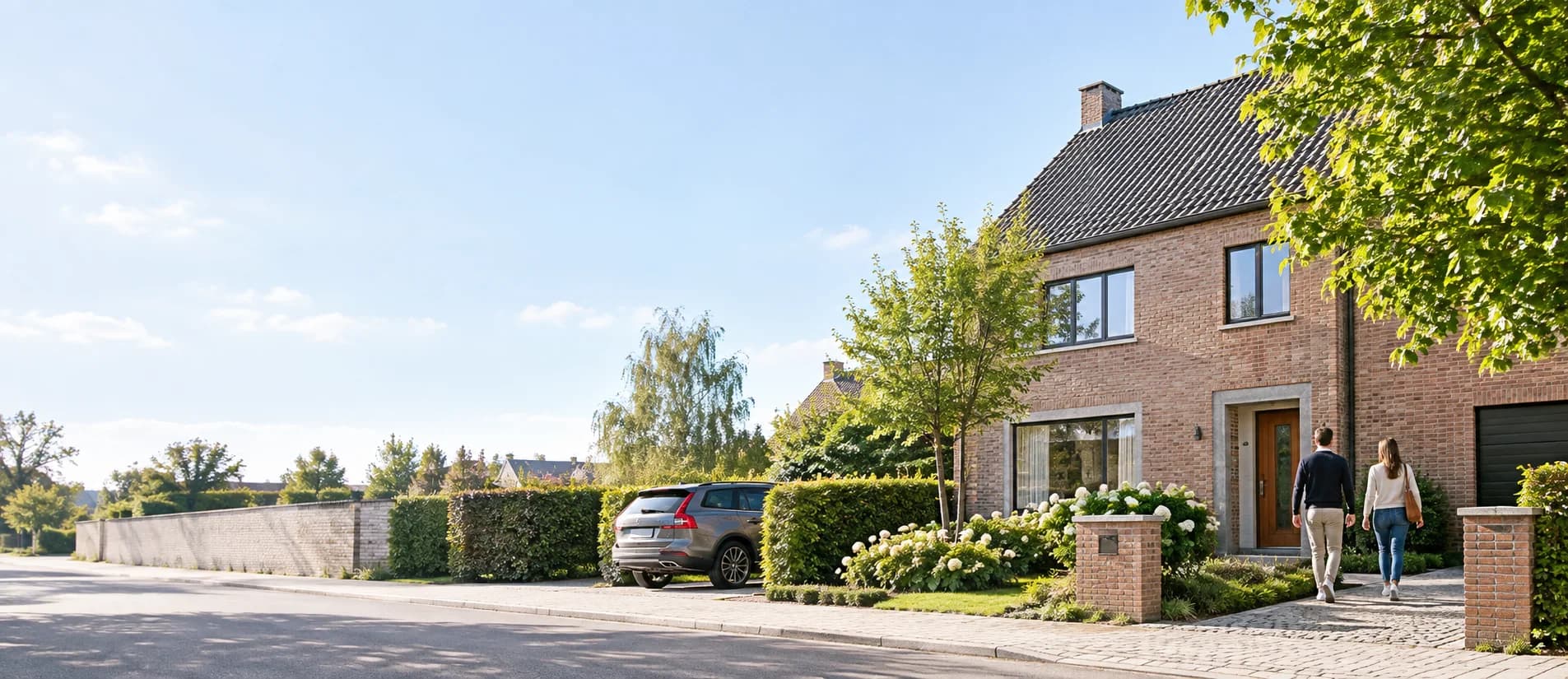 Woning met voortuin in een Vlaamse woonomgeving