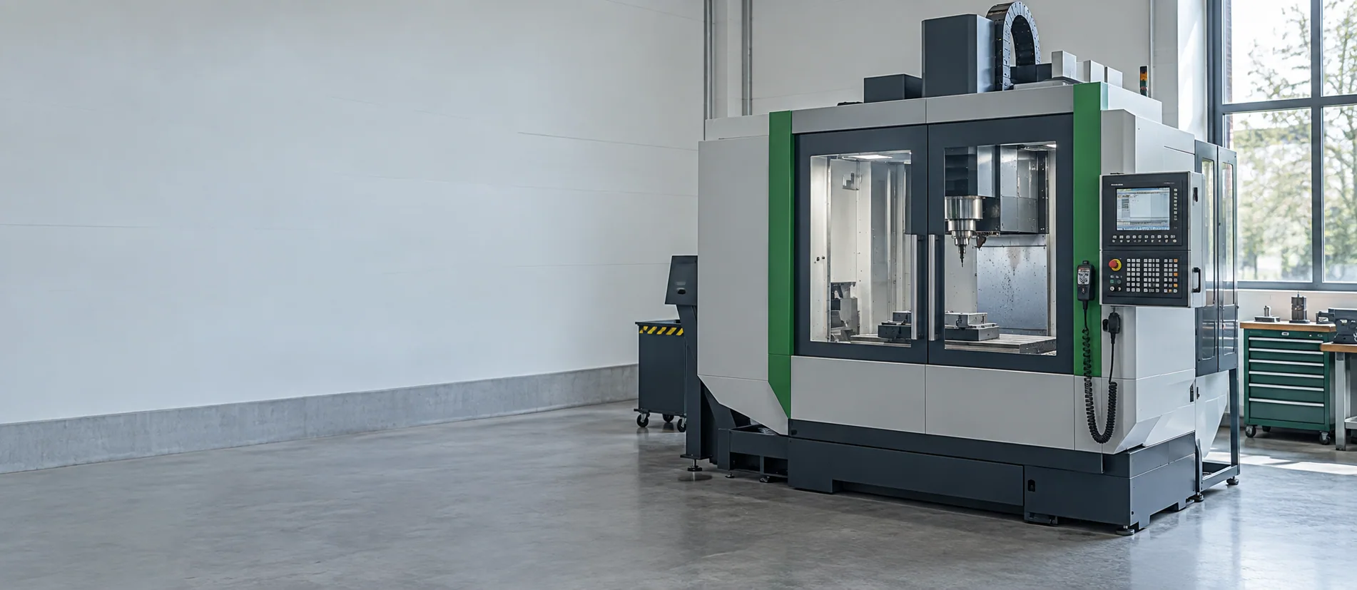 Industriële machine in een verzorgd productieatelier