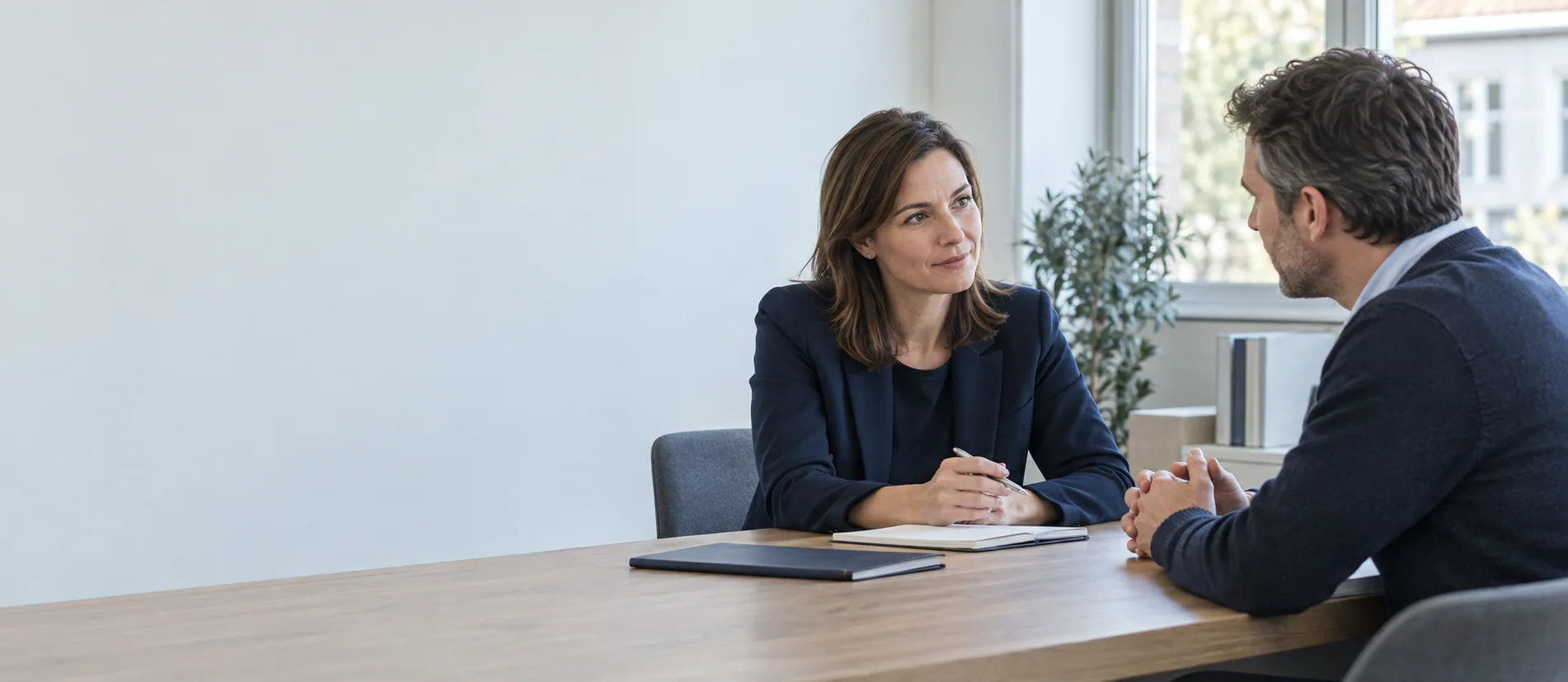 Juridisch adviseur bespreekt documenten met een klant